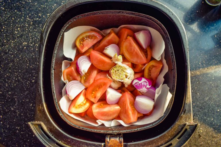 Placing all the ingredients to the basket of air fryer